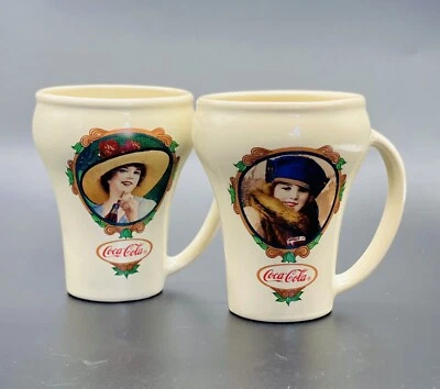 Lote Set 2 Taza Colección Artistry of Coca Cola 1989 De Colección Fantasía Dama Coca-Cola Años 80 Foto 1 de 3