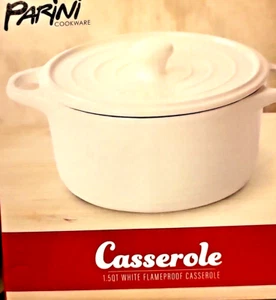 Perini Kochgeschirr Kasserolle 1,50 Quart weiß schwer entflammbar * NEU - Bild 1 von 1
