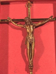 CAJA Colgante Crucifijo Bronce De Colección Jesucristo Cruz Cristianismo - Imagen 1 de 6