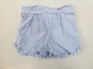 Toddler Girl Shorts Solid Blue Ruffle Hem Stretch Waist Size 24 Months - Picture 1 of 6