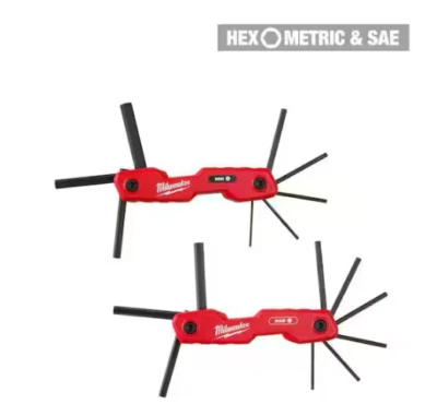 Milwaukee 48-22-2183 2PC 17-Key Folding Hex Key Sets - SAE/Metric - Image 1 of 3