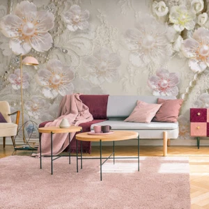 VLIES FOTOTAPETE Selbstklebend TAPETEN XXL Blumen PERLEN Diamanten Luxus 1466 - Bild 1 von 5