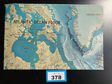 Atlantic Ocean Floor Vintage 1968 Map National Geographic