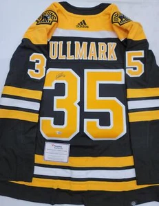 Bruins LINUS ULLMARK Home BLACK Signed AUTO Authentic Adidas Hockey JERSEY COA - Picture 1 of 8