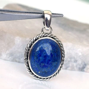 Joyería de plata lapislázuli natural 925 colgantes de lapislázuli azul plata esterlina-P037 - Imagen 1 de 3