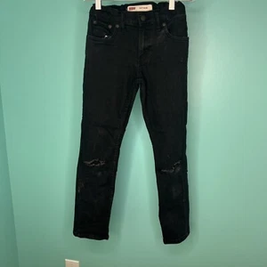 Levi's 511 BLACK TAG 26 X 27 12 REG Slim Dark Wash Denim Limited Distress Jeans - Picture 1 of 8
