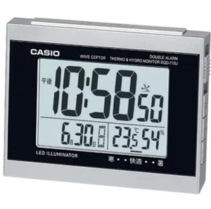 CASIO DQD-710J-8JF silver, radio-controlled clock with temperature and humidity - Picture 1 of 3
