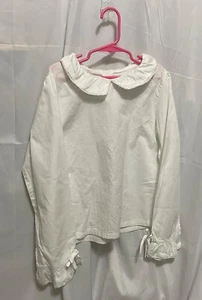 strausburg 12Y Mädchen weiß elegante Bluse Oberteil Langarm Spitzenbesatz 100% Baumwolle - Bild 1 von 4