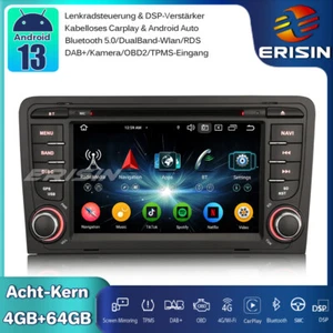 8-Kern CarPlay DAB+Android 13 Autoradio GPS CD Canbus Für AUDI A3 S3 RS3 RNSE-PU - Bild 1 von 21