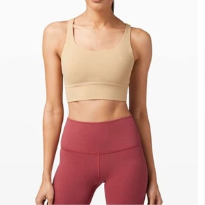 Reggiseno Lululemon Longline Tan Energy taglia 8 - Foto 1 di 9