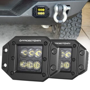 5" Flush Mount LED Work Light Bar Rear Bumper Reverse Fog Pods Driving Dual-Row - Foto 1 di 8