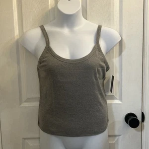 NWT Wild Fable Gray Ribbed Crop Tank Top Womens Size XL Sleeveless Cotton Blend - Picture 1 of 16