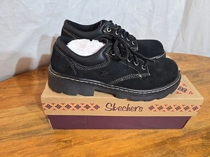 Skechers Parties Mate Oxford Shoes Womens Size 9 Black 45120 Y2K Chunky Style - Picture 1 of 7