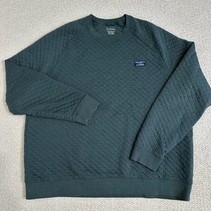 LL Bean Quilted Crewneck Sweatshirt Mens 2XL Green Cotton Blend Outdoor 510644 - Picture 1 of 8