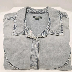 NUEVO CON ETIQUETAS Wild Fable XL Jean Shacket Perla Lavado a Presión Chaqueta/Camisa/Top Denim - Imagen 1 de 6