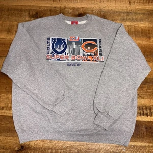 NFL Gray Super Bowl XLI Indianapolis Colts Vs Chicago Bears 2007 Sweatshirt XL - Picture 1 of 6
