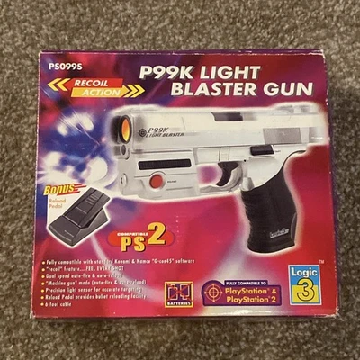 Logic 3 P99K Light Blaster Recoil Gun With Pedal - With Original Box - PS2 - Image 1 of 3