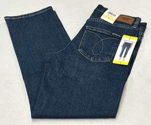 Calvin Klein Women's High Rise Straight Leg Jeans, Dark Blue, Size 6 - Picture 1 of 5