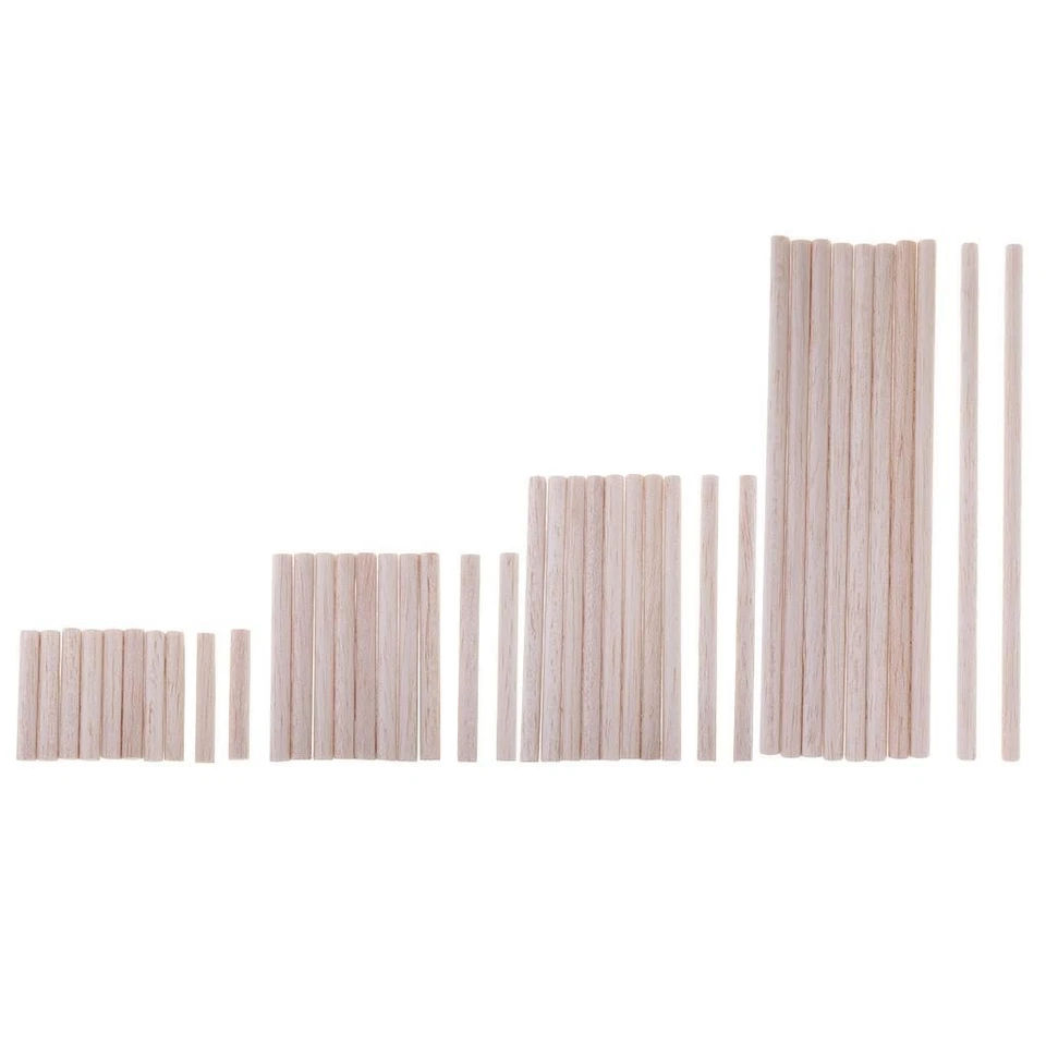 10 Pieces Round Balsa Wood Stick Unfinished Woodcraft Stick Dowel Rod - Image 1 of 1