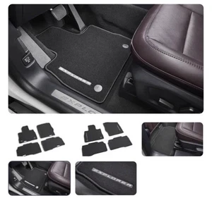 OEM Ford Explorer Floor Mats 2021-2025 Limited Platinum Black Gray Stitching - Picture 1 of 14