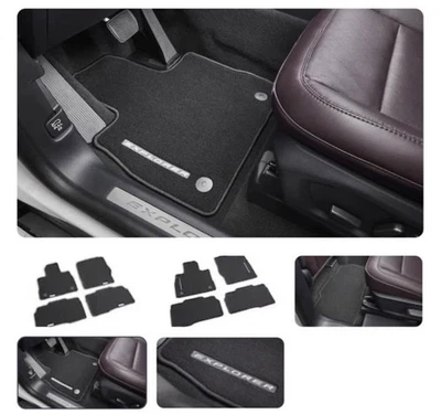 Alfombrillas Ford Explorer 2021-2025 Limited platino negro gris costuras OEM Foto 1 de 4