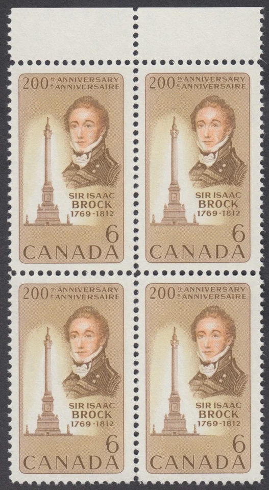 Canada - #501 Sir Isaac Brock Block of Four - MNH - Image 1 of 1