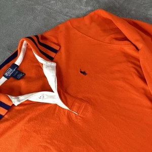 Ralph Lauren Polo Shirt Boys Large Orange Long Sleeve Rugby Preppy Pony Casual - Picture 1 of 6