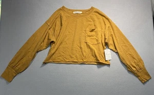 Free People We The Free Austin Talla XS Manga Larga Top Corto Otoño Perla Nuevo con Etiquetas - Imagen 1 de 7