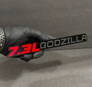 2PC 7.3L Godzilla Engine Badges – 3D Emblem Pair for Car Fender Exterior - Picture 1 of 8