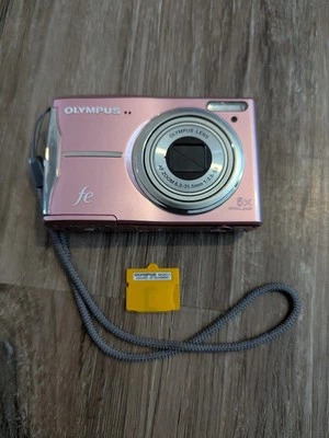 奥林巴斯 fe 粉色数码相机 1200 万像素 5 倍光学变焦型号 FE-46 *适用于零件* — 第 1/4 张图片