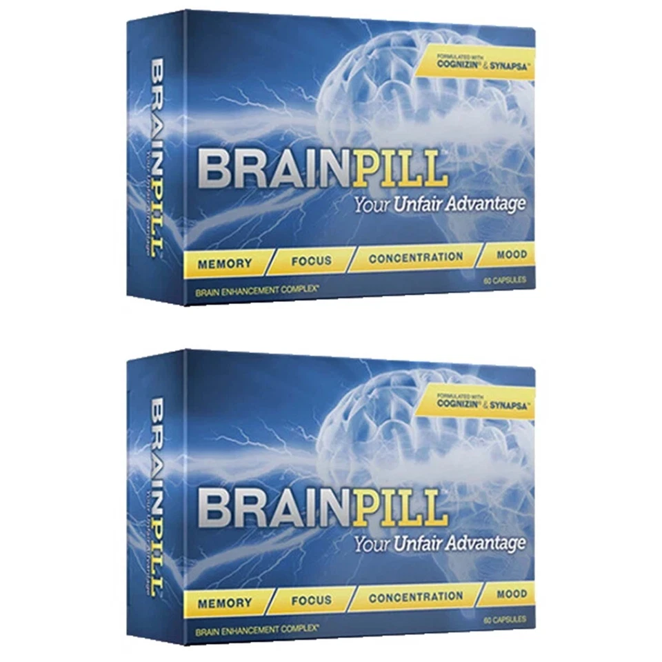 PÍLDORA CEREBRAL (paquete de 2) píldora cerebral Nootrópicos enfoque de memoria más rápido resistencia mental Foto 1 de 4