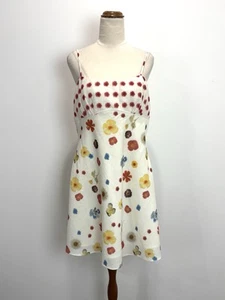 NEW Indi Luxe by Indikah Womens Dress 14 White Floral Flowy Cotton Boho Occasion - Picture 1 of 14