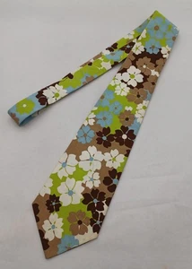 Handgefertigte Vintage 70er Jahre Krawatte Blumenmuster 59" lang - Bild 1 von 3