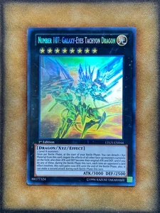 Yugioh Número 107: Galaxy-Eyes Tachyon Dragon LTGY-EN044 Fantasma Raro 1ª Edición Casi Nuevo - Imagen 1 de 2