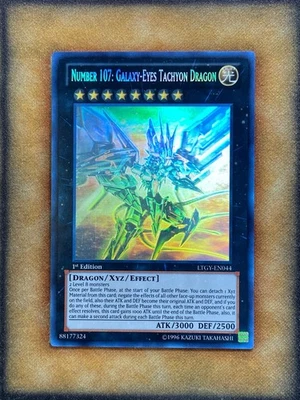 Yugioh Number 107: Galaxy-Eyes Tachyon Dragon LTGY-EN044 Ghost Rare 1st Ed NM - Image 1 of 2