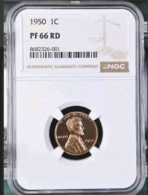 1950 Proof Lincoln Wheat Cent 1C NGC PF66 RD Bx 6 - Image 1 of 2