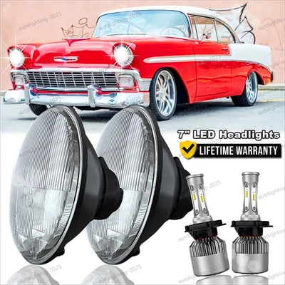 Круглые светодиодные фары дальнего света 7 дюймов подходят для грузовика Chevrolet Bel Air C10 C20 C30 - Изображение 1 из 4