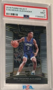 2018 Panini Select PSA 9 Shai Gilgeous-Alexander RC Clippers Rookie Card #7 - Foto 1 di 2