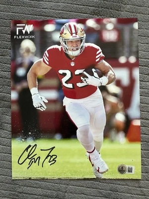 Foto autógrafa firmada por Christian McCAFFREY San Francisco 49ers 8x10 Beckett certificado de autenticidad Foto 1 de 3