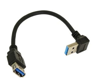 6inch DOWN-Facing USB 3.2 Gen 1 Type A Male to Type A Female Cable  Black - Picture 1 of 2