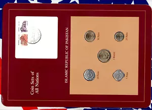 Coin Sets of All Nations Pakistan UNC 1 Rupee 50,25,10,5 Paisa 1984 - Picture 1 of 3