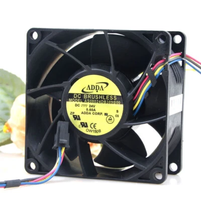 1pc ADDA AS08024DB389B00 8038 8CM 24V 0.60A 4-wire double ball cooling fan - Image 1 of 4