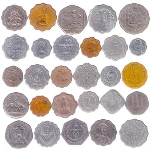 20 COINS WITH UNUSUAL SHAPES AND FORMS: SQUARE, HEPTAGON, SCALLOPED EDGES... - Picture 1 of 2