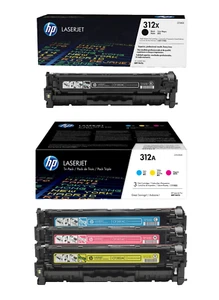 LOT DE 4 COULEURS HP 312A (CF 380A - CF 381A - CF 382A - CF 383A) TONER authentique - Photo 1/1