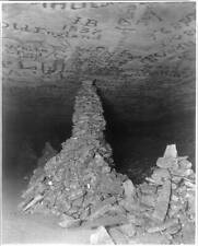 Mammoth Cave,Kinhicky's Cairn,stalagmite,graffiti,rock formations,Kentucky,c1891