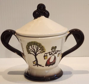 Vtg Poppytrail by Metlox Homestead Provincial White Brown Sugar Bowl - Picture 1 of 24