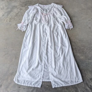 Vintage Take Nine Maternity Wear White Lace Ruffle Open Front Robe medium - Picture 1 of 9