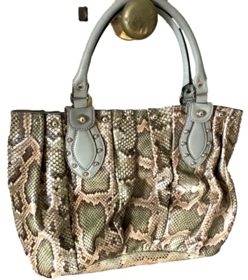 GUCCI SACHEL PITÓN ENROLLADO JADE MANGOS DE CUERO MULTICOLOR ITALIA RARO GRAN REDUCCIÓN Foto 1 de 4