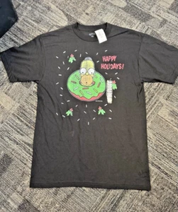 The Simpsons Mens Happy Holidays Homer Simpson Distressed Print Shirt NWT XLT - Picture 1 of 1