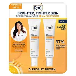 RoC Revive And Glow Vitamin C Moisturizer With SPF 30, Non-greasy 2.5 Oz, 2-pack - Picture 1 of 3